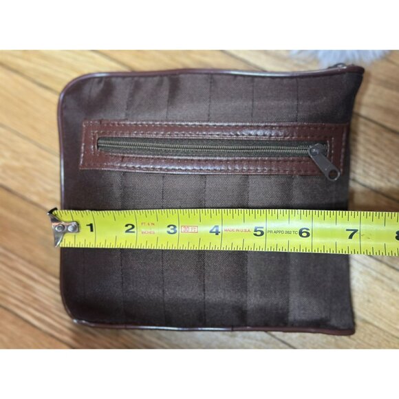 TRAVELER Brown Textured Zipper Pouch Bag 6.5"x6.75" - Utility & Organizer Tote - Picture 4 of 7